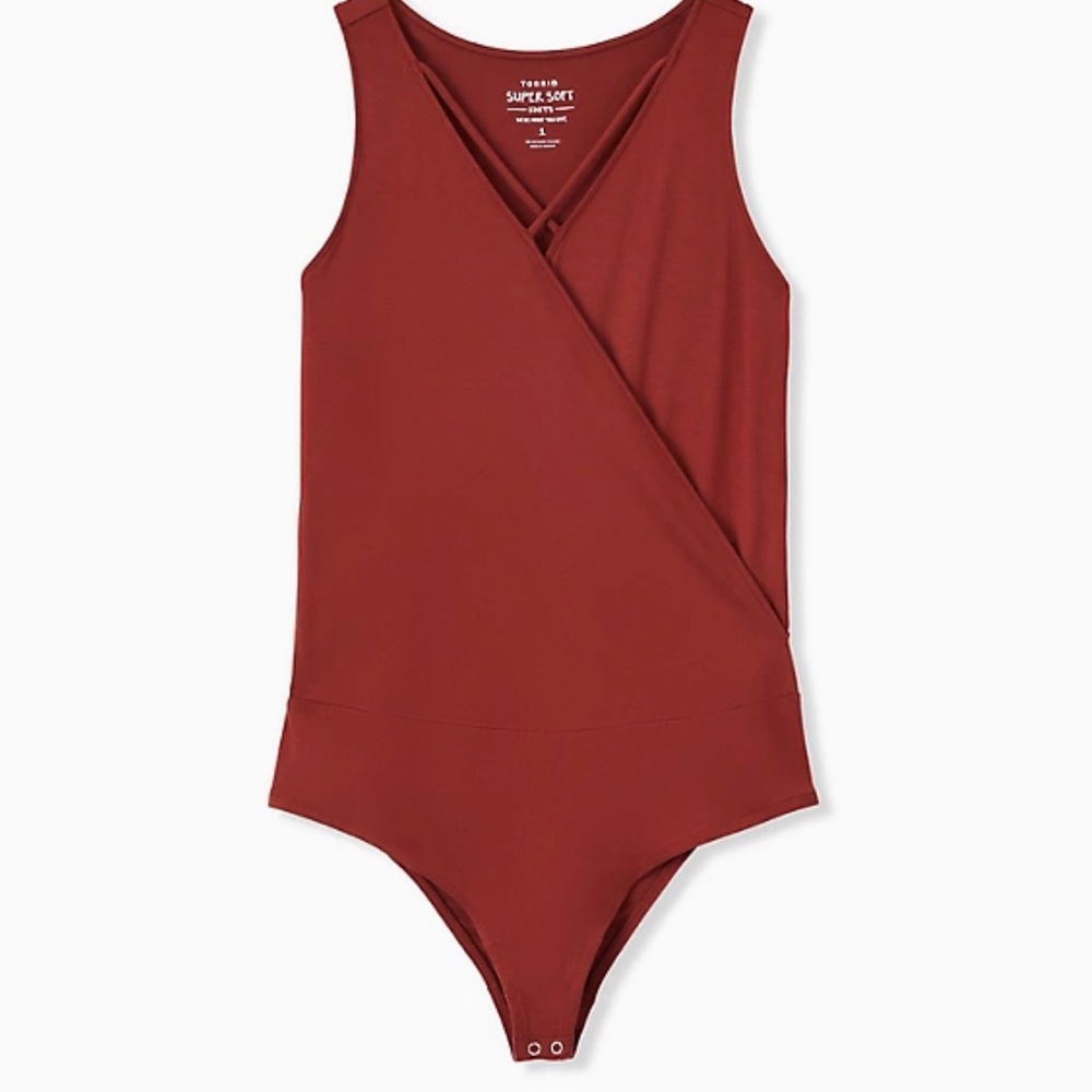 Torrid Sz1 Brick Red Crisscross Bodysuit